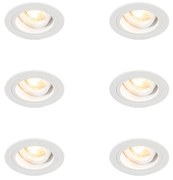 Zestaw 6 okrągłych, regulowanych reflektorów wpuszczanych w kolorze białym - Chuck