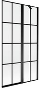 Mexen Mist parawan nawannowy 2-skrzydłowy prawy 100 x 150 cm, czarna kratka, czarny - 8A9-100-011-70-77-P