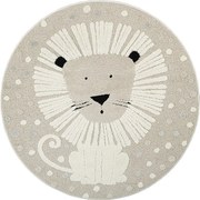 Dywan Jungle Kids Pokój Dziecięcy 3D Odporny - Beżowy - 120 cm Okrągły