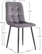 Pakiet 4 aksamitnych krzese Stuhl