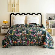 Narzuta na łóżko MYSTIC GARDEN ciemnozielona Rozmiar: 220 x 240 cm