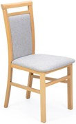 Klasyczne krzesło tapicerowane tkaniną dąb artisan + szary H1-D61