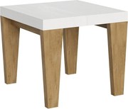 Stół rozkładany 90x90/246 cm Spimbo Mix Blat z jesionu białego - Nogi z naturalnego dębu