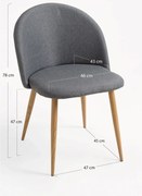 Pakiet 4 krzese z tkaniny Vint