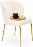 Kremowe krzesło tapicerowane tkaniną boucle A3-K63