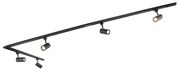 Nowoczesny system szynowy czarny z 5 reflektorami 1-fazowymi - Jeana