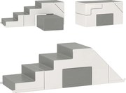 HOMCOM Zabawka do wspinaczki i zjeżdżania dla dzieci, wspiera rozwój motoryczny, skóra ekologiczna, pianka EPE, 86x49x47 cm, Szary