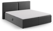 Ciemnoszare łóżko boxspring ze schowkiem 160x200 cm Arendal – Cosmopolitan Design