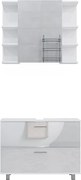 Zestaw mebli łazienkowych biały wysoki połysk 80.2x33x60.8 ilias