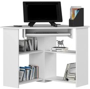 Małe białe rogowe biurko narożne do pracy C5-E84