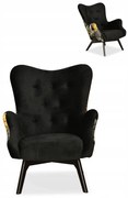 Fotel uszak Luna Print Duo czarna Monstera Family