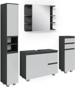 Zestaw mebli łazienkowych antracyt 80x33x60 j-shape