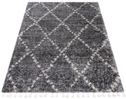 Ciemnoszary dywan shaggy w stylu boho T6-N85