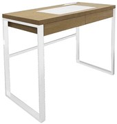 Skandynawskie białe biurko z szufladami 100 cm C8-S49