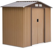 Outsunny domek narzędziowy, metal, żółty, 213 x 130 x 185 cm