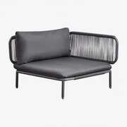 Moduł Narożny Do Modułowej Sofy Ogrodowej Roubly Grafitowa Szarość - Sklum