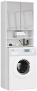 Szafka łazienkowa nad pralkę z półkami biały + metalik S9-A43
