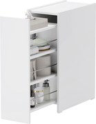 HOMCOM Wąska Szafka Łazienkowa, Szafka Podłogowa z Głęboką Szufladą, Wolnostojąca Szafka Łazienkowa, Płyta Wiórowa, 47 x 25 x 66,5 cm, Biały| Aosom PL