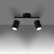 Plafony minimalistyczny Torim, stal - 2 źródło światła 3000K - L.26 x H.20 cm - czarny