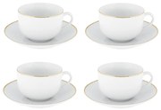 Białe porcelanowe filiżanki zestaw 4 szt. 200 ml Gold Chic – Villa Altachiara