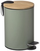 Kosz łazienkowy na śmieci z bambusową pokrywą MODERN, 3 l