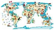 Mapa dla dzieci 110x60 cm World Map Ethnic Tour – Ambiance