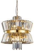 Żyrandol AURELIA GOLD 12xE14, kryształowy, glamour, złoty