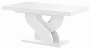 Stół BELLA 160(256)x89 biały połysk rozkładany HUBERTUS