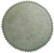 Zielony bawełniany okrągły dywan tkany ręcznie odpowiedni do prania ø 110 cm Perla Olive – Nattiot