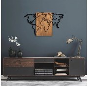 Dekoracja ścienna 118x70 cm mapa drewno/metal