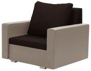 Fotel rozkładany 1 os z funkcją spania EKO Ciemny brąz/Beżowy