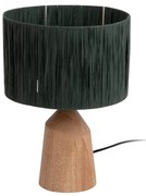 Lampa stołowa TRAPEZE z drewnianą podstawą, Ø 25 cm