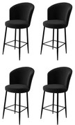 Zestaw krzeseł barowych Fora Black and Black, 4 szt., 4 szt.