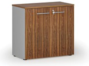 Szafa biurowa z drzwiami PRIMO GRAY, 800 x 420 x 740 mm, szary/orzech