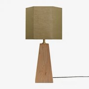 Lampa Stołowa Z Drewna Mango Taraua Drewno Mango & Sage Green Ø30 Cm - ↑25 Cm Tenerife - Sklum
