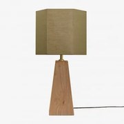 Lampa Stołowa Z Drewna Mango Taraua Drewno Mango & Sage Green Ø30 Cm Tenerife - Sklum