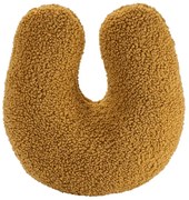 Brązowa poduszka na sofę dziecięcą z materiału bouclé U – Wigiwama