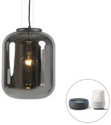 Inteligentna lampa wisząca czarna z przydymionym szkłem włącznie z WiFi A60 - Bliss Retro Oswietlenie wewnetrzne