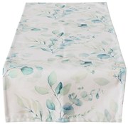 Bieżnik dekoracyjny z motywem roślinnym EUKANA, 40 x 140 cm