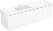 Mexen Orio szafka łazienkowa 160 cm z umywalką Otis lewą, 1S, 1D, biała mat - 91A13-16047-3-BBFF01-W18L01