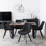 Krzesło Tapicerowane do Salonu RICK 2 Czarne Nowoczesne Loft