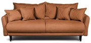 Brązowa sztruksowa rozkładana/ze schowkiem sofa 215 cm Bjork – Bonami Selection