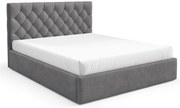 Ciemnoszare łóżko z pikowanym zagłówkiem 3 rozmiary H8-Z41