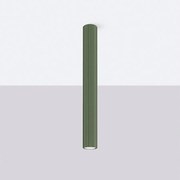 Lampa sufitowa minimalistyczny Gloow, aluminium - 1 źródło światła 4000K - L.6.5 x H.60 cm - zielony oliwkowy