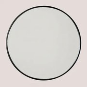 Okrągłe Lustro Ścienne Ø50 Cm Do Łazienki Z Żelaza Alnie Czarna - Sklum