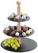 Patera 3-poziomowa, łupek kamienny, Kesper