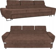 Sofa kanapa 3 os rozkładana z f. spania Savio Family meble brąz sztruks