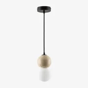 Lampa Sufitowa Z Trawertynu Davise Czarna - Sklum