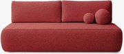 Sofa z Funkcją Spania ARVETO Bordo Boucle Nowoczesna