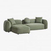 Modułowa Sofa Z Szezlongiem Po Lewej Stronie, 2-częściowa, Z Tkaniny Chenille Coco Szenil Sage Green - Sklum